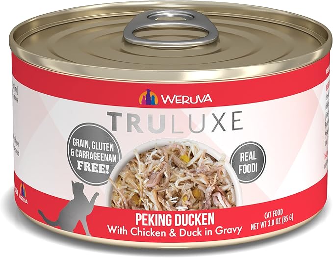 Weruva TruLuxe Cat Food, Peking Ducken with Chicken Breast & Duck Breast in Gravy, 3oz Can (Pack of 24)