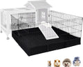 Bunny Playpen Indoor & Outdoor, Rabbit Playpen with Waterproof Liner, Extension Guinea Pig Cages for Small Animals (Playpen Only)