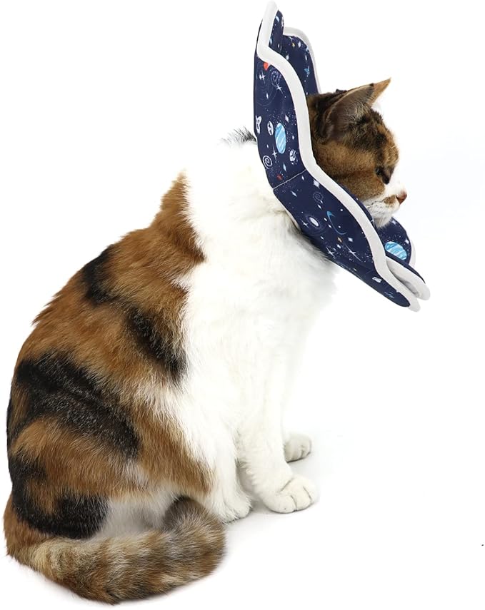 Soft Cat Cone, Adjustable Recovery Collar After Surgery to Prevent Licking Wound, Protective Cat Neck Cone, Comfortable Pet Elizabethan Collar for Cats Kittens and Puppies (Medium)