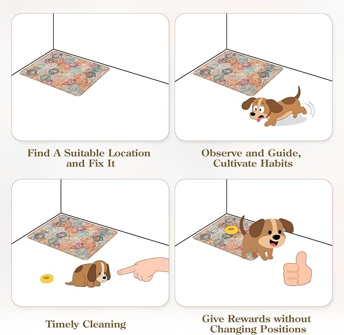 HAOCOO Washable Pee Pads for Dogs, (2 Pack) 3Ft x 3Ft Reusable Puppy Training Pads Super Absorbent Waterproof Whelping Pads,Orange Non-Slip Leakproof Potty Pads for Pet Housebreaking
