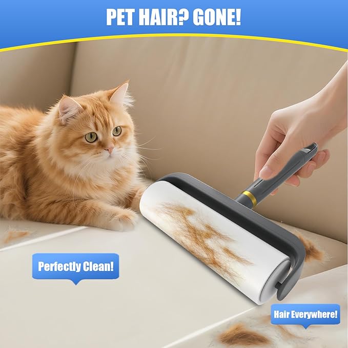 COBETE Large Surface Lint Rollers for Pet Hair Extra Sticky, 500 Sheets Mega Value Set, Dog and Cat Lint Remover for Clothes, Couch, Furniture