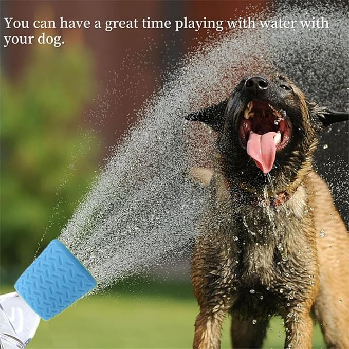 Portable Outdoor Shower for Dogs Bottle Attachment Outdoor Sprayer Accessory for Most Plastic Water Bottles for Bathing Pets During Outdoor Activities, Hiking and Camping. (Blue)