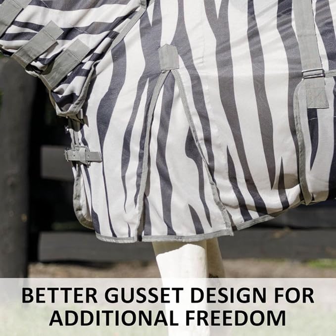 Schneiders Soft Interlock Mesh II Zebra Horse Fly Sheets | Striking Zebra Pattern for Fly Deterrence & Superior UV Protection