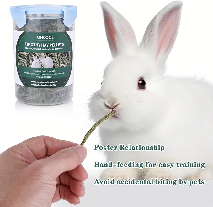 Timothy Hay Pellets 7oz - 100% Timothy Premium Nutrition Pellet for Tortoise, Rabbits 7 oz