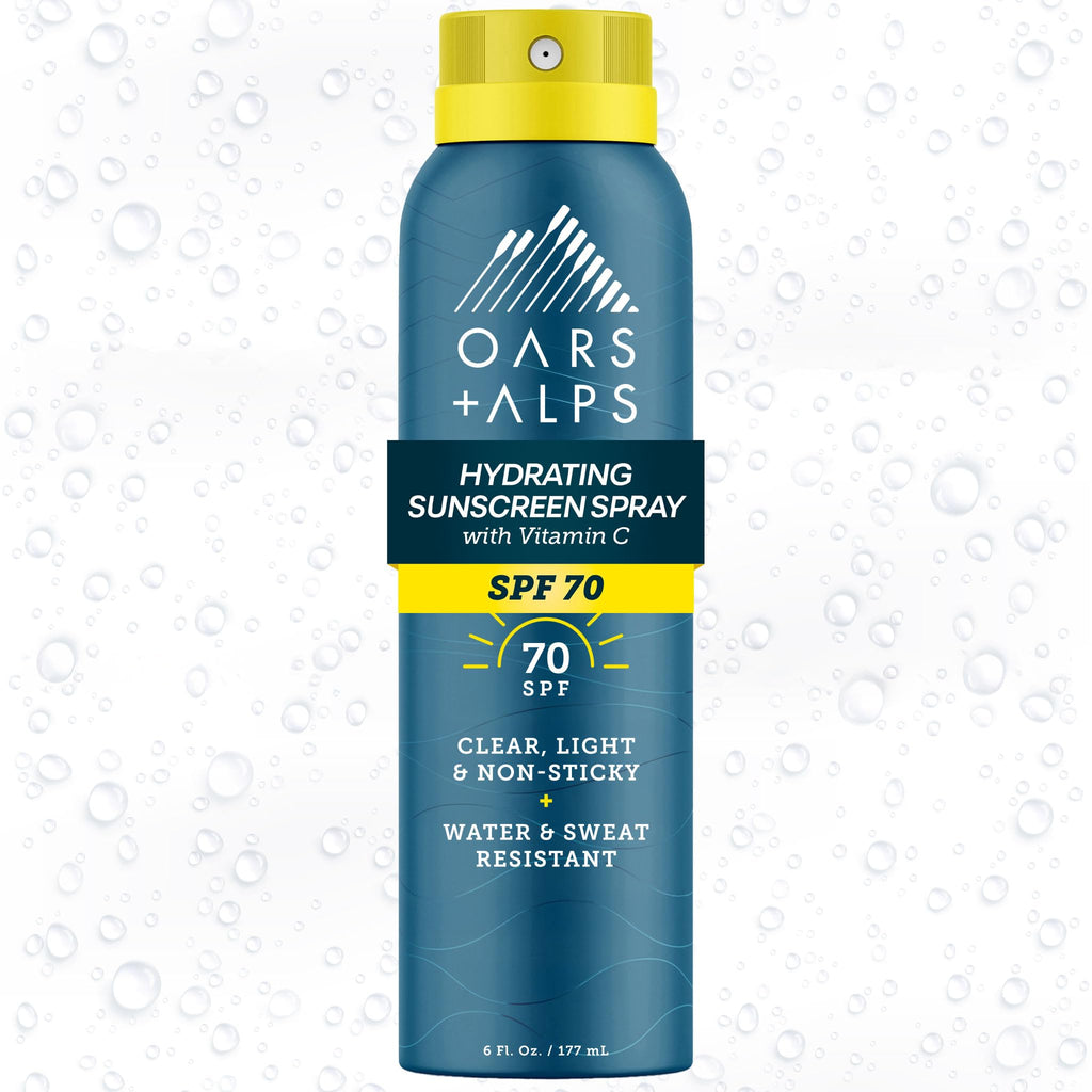 Oars + Alps SPF Face & Body Broad Spectrum Sunscreen Spray | Fast-Absorbing, Lightweight, Non-Greasy, Hawaii Reef Act 104 Compliant, Water-Resistant, Octinoxate + Oxybenzone Free