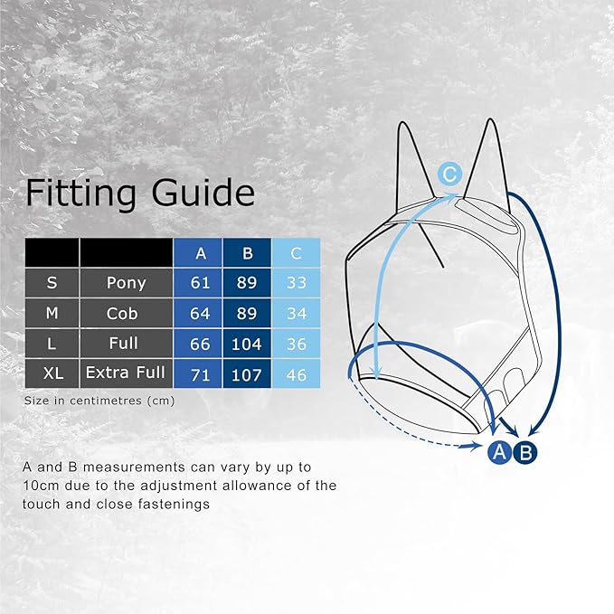 Harrison Howard CareMaster Pro Luminous Horse Fly Mask Large Eye Space Standard with Ears UV Protection for Horse Sky Blue S Pony