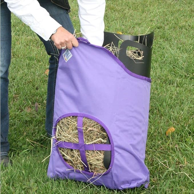 Dura-Tech Nylon Hay Bag for Horses | Color Black | Enhances Digestion with Slow Consumption | Minimizes Hay Waste | Extremely Durable 600 Denier PVC Construction