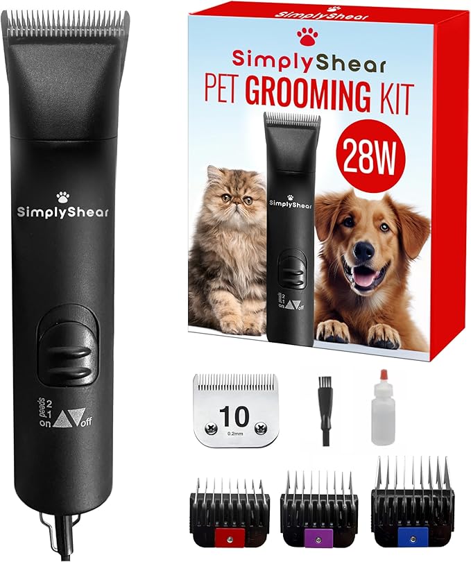 Premium Dog Clippers for Grooming, High-Performance 2-Speed Corded Shears, Quiet and Reliable Dog Grooming Kit