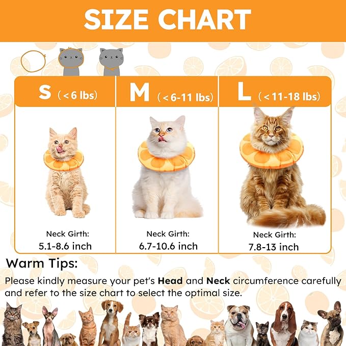 Cat Cone Collar Soft, Waterproof Cat Recovery Collar for Wound Healing Cute Donut Adjustable Kitten Cones to Stop Licking Comfortable NEC Elizabethan Collars for Cats Kittens After Surgery