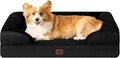 EHEYCIGA Orthopedic Dog Beds for Large Dogs, Waterproof Memory Foam Large Pet Bed with Sides, Non-Slip Bottom and Egg-Crate Foam Dog Couch Bed with Washable Removable Cover, Black