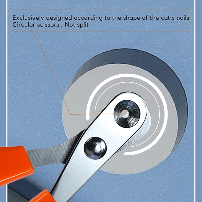 Trumoon Easy Cat Claw Trimmers with Circular Guard- Avoid Over Cutting Meow Nail Clippers for Cats Who Like to Struggle - Professional Grooming Tool for Kitten Cat