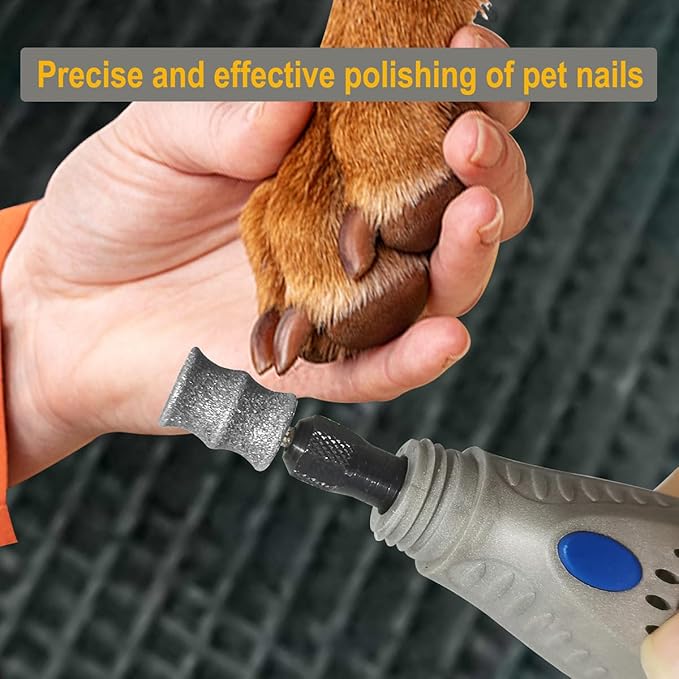 for Dremel - Diamond Dog Nail Grinder Attachment - Painless Pet Nail Trimmer Bits for Large, Medium and Small Dogs & Cats Claw Grooming