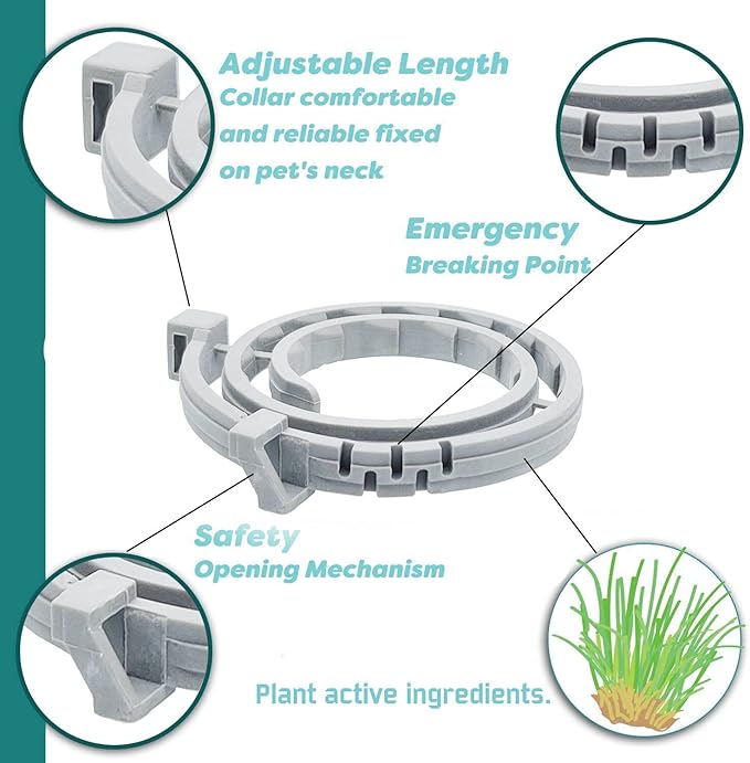 Natural Flea and Tick Collar for Puppies - Provides 24-Month Protection, Safe Pest Control - Waterproof and Strong - Includes Free Flea Comb and Tick Tweezer - 4-Pack