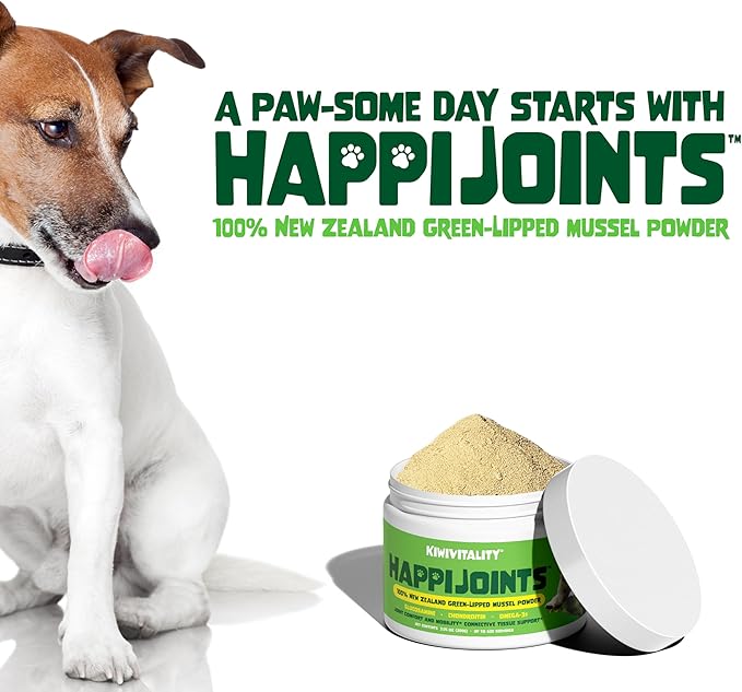 Green Lipped Mussel Powder for Dogs & Cats - Premium Hip & Joint Support for Joints, Tendons, Ligaments (200 Grams, Up to 600 Servings)