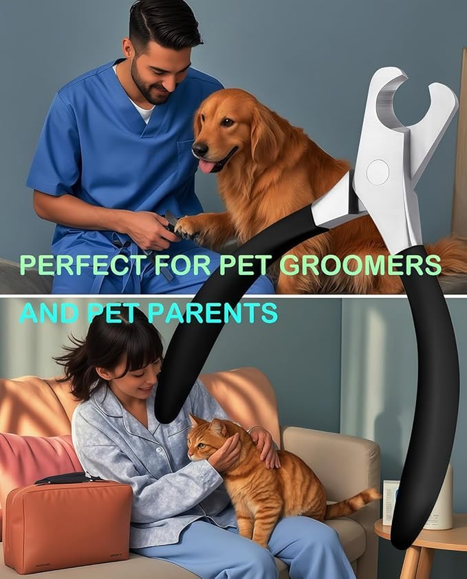 Large Dog Nail Clippers Wide Jaw Opening Heavy Duty Dog Nail Trimmer Cat Claw Clippers(Black)