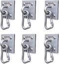 Canine Hitch- Secure Dog Leash Parking Wall Large Hook with Clip 6 Pack - Tie Out Stainless Steel & ABS Mounting Plate for Strength - Practical Lead Management for Home & Business