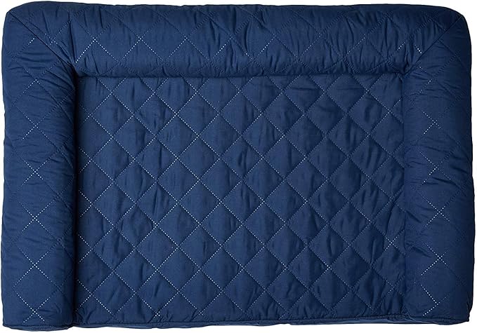 Furhaven Orthopedic Dog Bed for Medium/Small Dogs w/ Removable Bolsters & Washable Cover, For Dogs Up to 35 lbs - Quilted Sofa - Navy (Blue), Medium