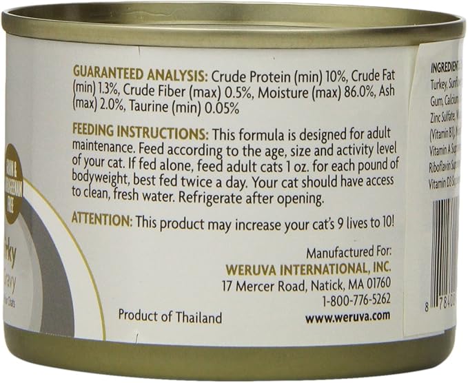 Weruva's TruLuxe Cat Food, Quick 'N Quirky with Chicken & Turkey in Gravy, 6oz Can (Pack of 24), Brown
