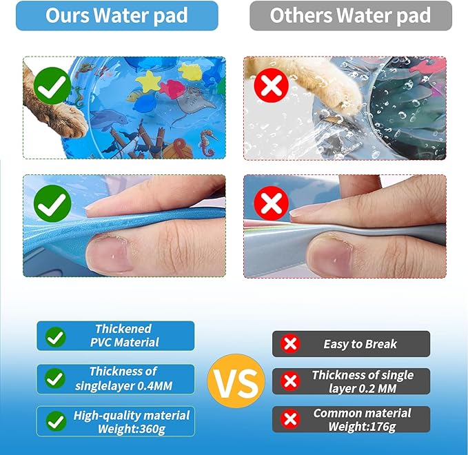 cat Cold pad, Portable Water-Filled cat and Dog, Interactive cat Toy, Suitable for All Kinds of Pets, Keeping Your Pets Cool in Summer