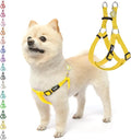 PUPTECK No Pull Dog Harness Soft Adjustable Basic Nylon Step in Puppy Vest Outdoor Walking with ID Tag, Yellow, S