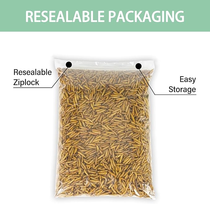 5.5LB Dried Black Soldier Fly Larvae, More Calcium Than Dried Mealworms, High Protein Chicken Feed, Poultry Treat