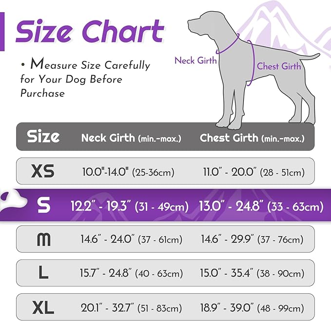 Eagloo Dog Harness Small Sized Dog, No Pull Service Vest with Reflective Strips and Control Handle, Adjustable and Comfortable for Walking, No Choke Pet Harness with 2 Metal Rings, Purple, S