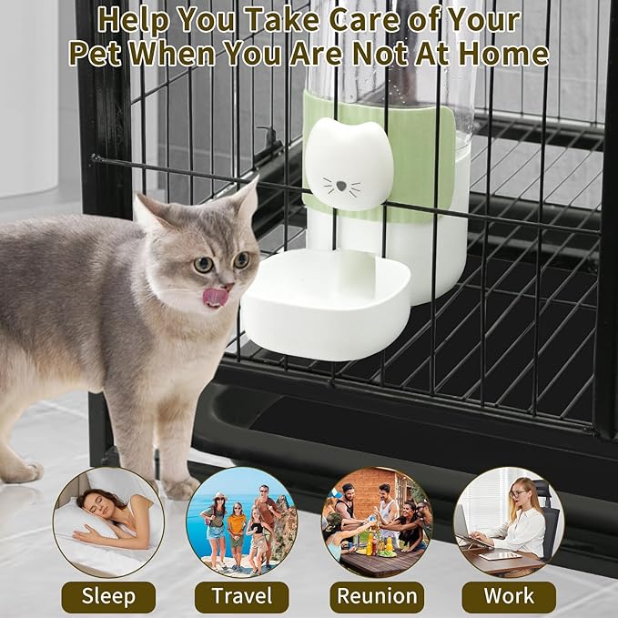 Rabbit Water Bottle, 800ml/28oz Hanging Automatic Water Dispenser for Cage, Ferret Bunny Guinea Pig Water Bowl,Suitable for Small Animal (Green, 800 ml/28 oz)