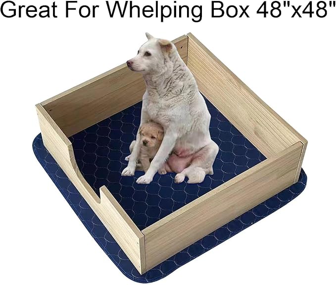 2Pack Pee Pads for Dogs Washable 53”x53”, Extra Large Puppy Pads Waterproof, Super Absorption, Anti Skid for Whelping Training