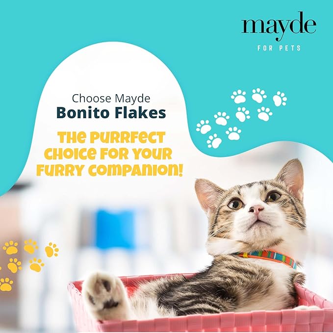 Mayde Bonito Flakes for Cats & Dogs, All-Natural High-Protein Treats, Extra Large 4oz Bag, 3-Pack