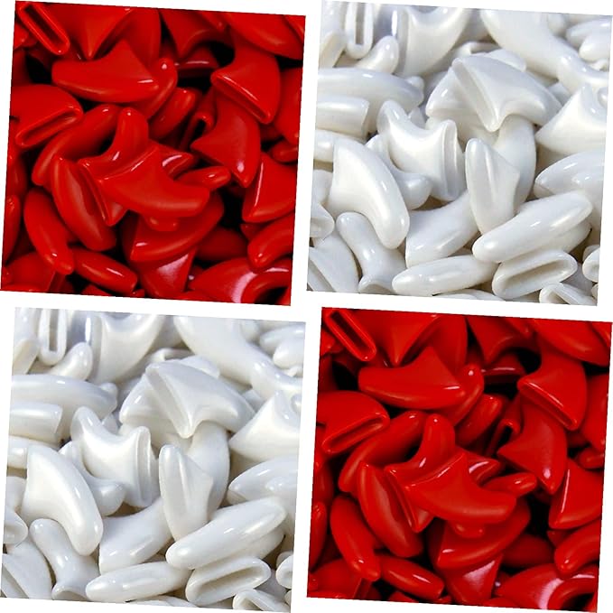zetpo 80 pcs Cat Claw Covers | Cat Nail Caps | with Adhesives and Applicators (S, Red, White)