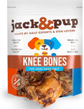 Jack&Pup Beef Bones, Knee Cap for Dogs, Long Lasting Natural Dog Bones, Beef Bone Knee Caps for Large Dogs. (2 Pack)