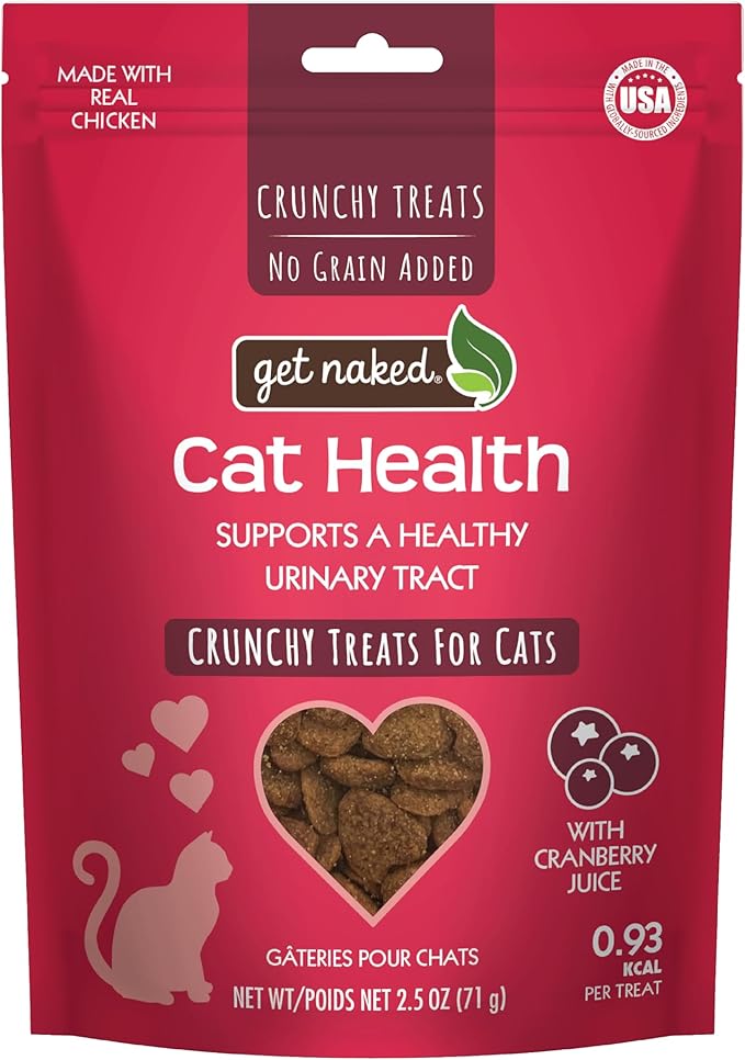 Get Naked Urinary Health Crunchy Treats For Cats, Cranberries, (1 Pouch), 2.5 Oz