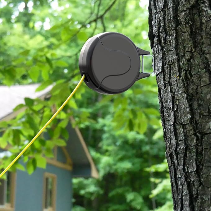 30ft Wall Mount Retractable Dog Tie Out Cable for Small to Large Dogs Between 20-75 lbs, Patented Retractable Dog Lead Great for Yard/Garden - Durable for 70,000 Cycles (Black, 30ft)