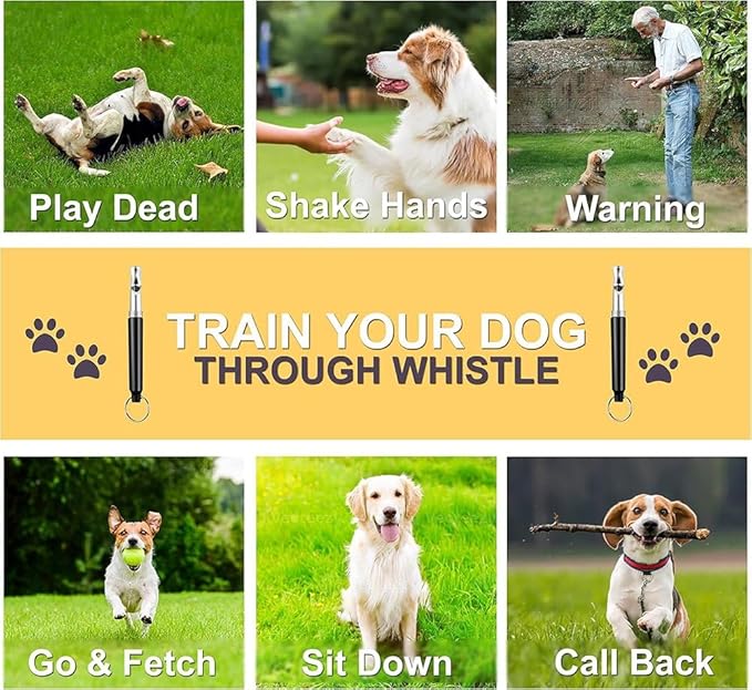 2 Pack Ultrasonic Dog Whistles - Stop Dog Barking, Professional Silent Recall Training Whistle, Ultra-Wide Frequency for All Dog Breeds