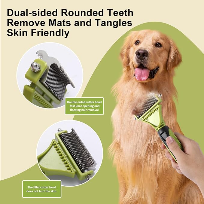 6 PCS Dog and Cat Grooming Kit, Versatile Tools Including Shedding Brush, Nail Clipper with Nail File, Slicker Brush, Dematting Comb