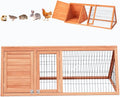 Chick Coop,Outdoor Chicken Run Cage Wooden Triangle Quail Coop with Ventilating Wire Poultry Hutch for Small Animals (Ntural Wood)