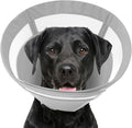 SAWMONG Soft Dog Cone for Large Dogs, Adjustable Pet Recovery Collar to Stop Licking, Comfy Elizabeth E-Collar for Dogs After Surgery Alternative (L,Grey)