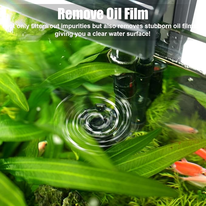 AQQA Aquarium Filter 5-20 Gallon Fish Tank Filters with Bio-Wheel Power, Hang On Back Aquarium Filter, Adjustable Flow Hob Filter, Quiet Efficient and Silent Operation (5W 80GPH)