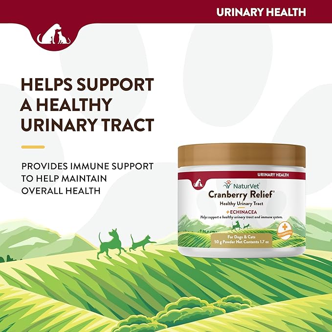 NaturVet – Cranberry Relief Plus Echinacea | Helps Support a Healthy Urinary Tract & Immune System (50g Powder)