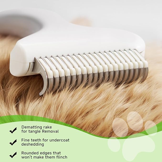 Undercoat Shedding Brush for Dogs & Cats – Professional Deshedding & Dematting Tool –Steam Brush for Cat & Dog Includes Waterless Shampoo