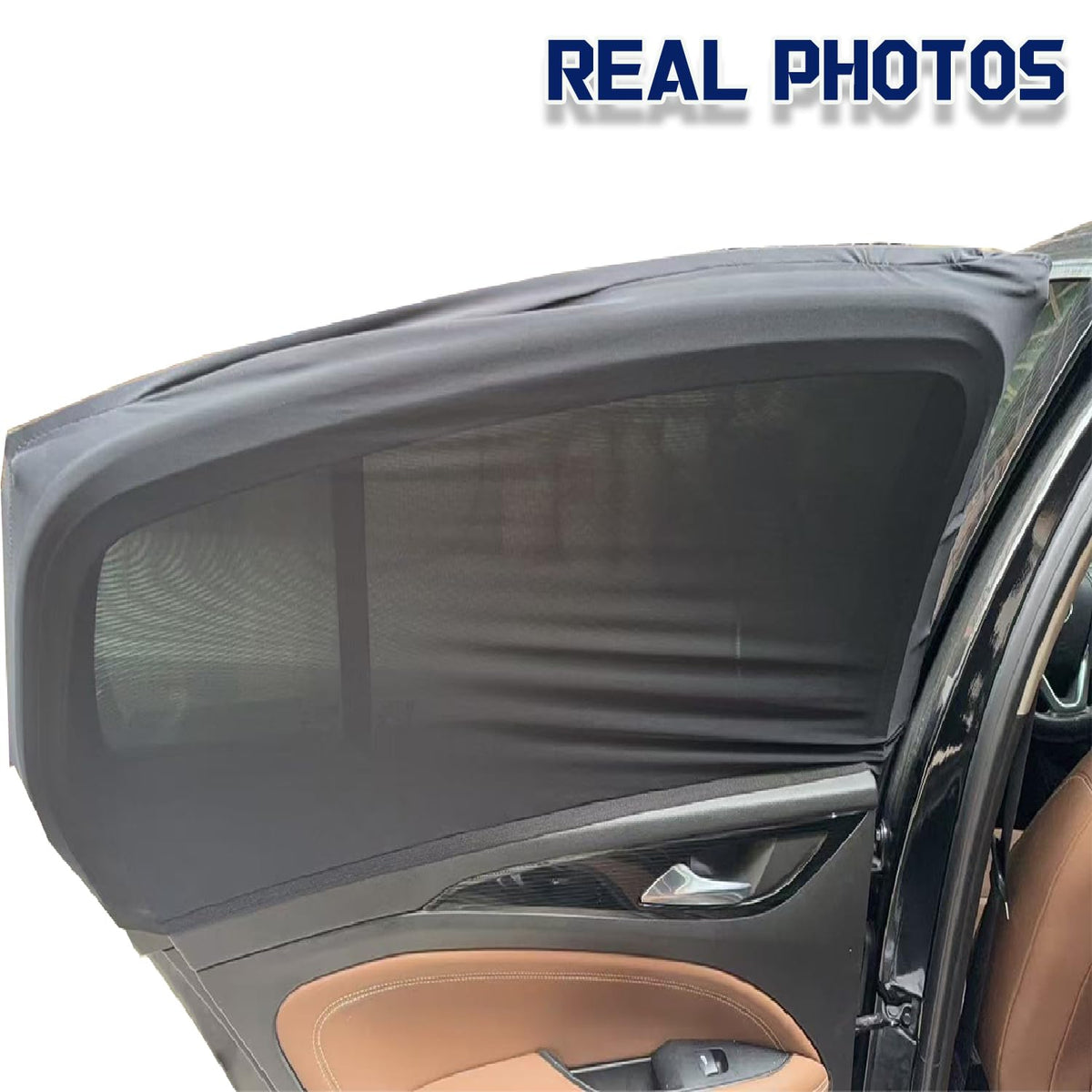 Car Rear Window Screens for Side Windows, 2 Pack Side Window Sun Shades,Stretchy Mosquito Net Cover Fit Cars SUVs - Up to 36.22”x55.1”