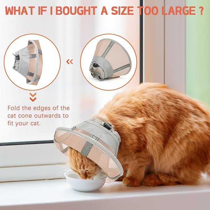 Cat Cone Collar Soft, Cat Recovery Collar for Large Medium Small Cats Kittens, Pet Cone Alternative After Surgery