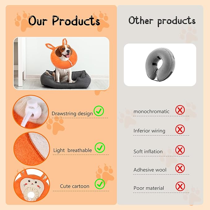 Adjustable Cat Collar Soft to Stop Licking After Surgery for Kitten, Alternative to Cone of Shame, Donut Cone for Cats, Pet Elizabethan Collar (Rabbit, Small)