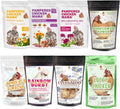 Pampered Chicken Mama Chicken Treat for Hens 8 Pounds Sampler Bundle: 8 Different Treats in One Box! - Grubs, Dried Mealworms, Cracked Corn, Oyster Shell, & Duck Feed