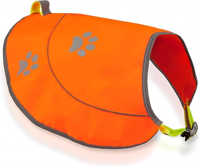 Dog Reflective Vest - Comfortable Jacket Safety Hunting, High Visibility for Dogs with Elastic Straps and Clasp Closure-Orange, Medium