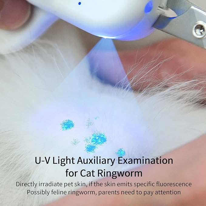 PAKEWAY Pet Nail Clipper with LED & -U-V Light, Cat Claw Trimmer with Ultra Bright LED Light for Nail Bloodline to Avoid Over Cutting, Sharp Angled Blade Grooming Tool for Dog Cat Rabbit Small Animals
