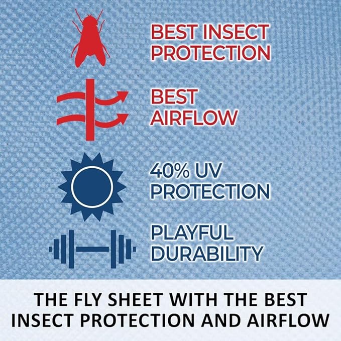 Schneiders Mosquito Mesh II Adjusta-Fit Horse Fly Sheets | Insect & UV Protection for Horses | Durable 350D Mesh | Reflective Safety Stripes