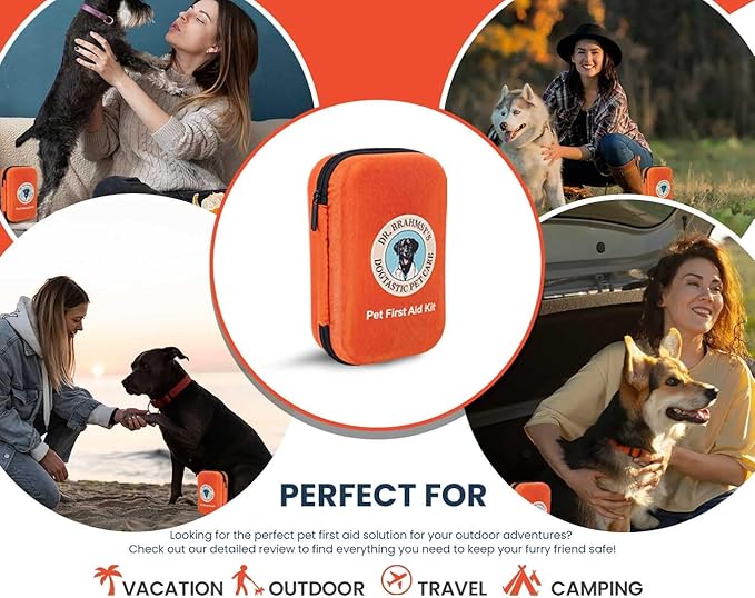 Dr Brahmsy’s Pet First Aid Kit – Emergency Kit for Dogs, Perfect for Travel, Camping & Hiking Essentials