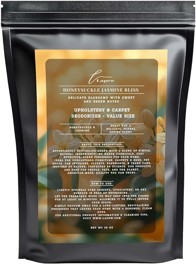 Honeysuckle Jasmine Bliss Carpet Freshener Powder Refill 36 oz | Powerful Odor Eliminator for Home | Upholstery Deodorizer | Carpet Deodorizer | Pet Urine | Cat Litter Box