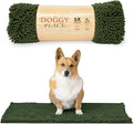 My Doggy Place Medium Chive Microfiber Dog Mat, 31" x 20", Rubber Backed, Absorbent, Quick Drying, Machine Washable